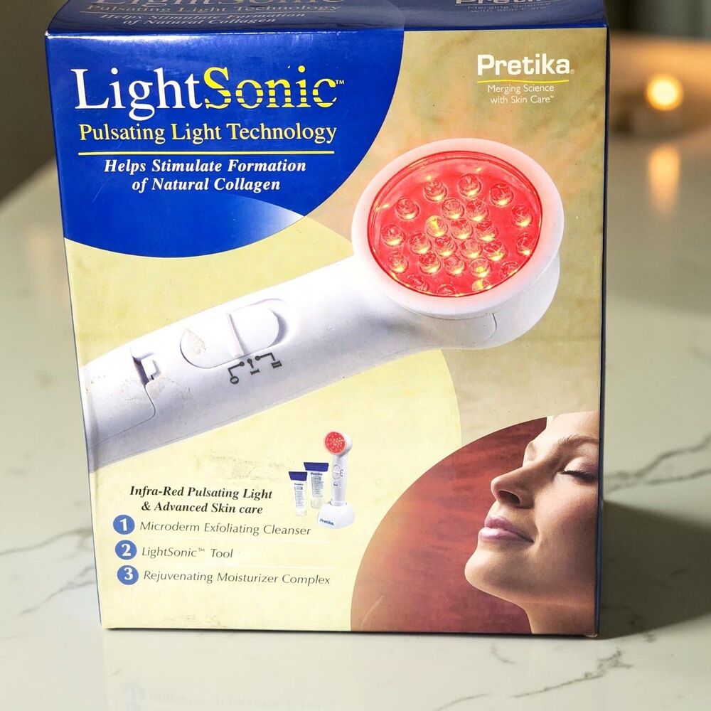Pretika LightSonic ST197 Pulsating Red Light Skin Care Collagen Therapy NEW Seal